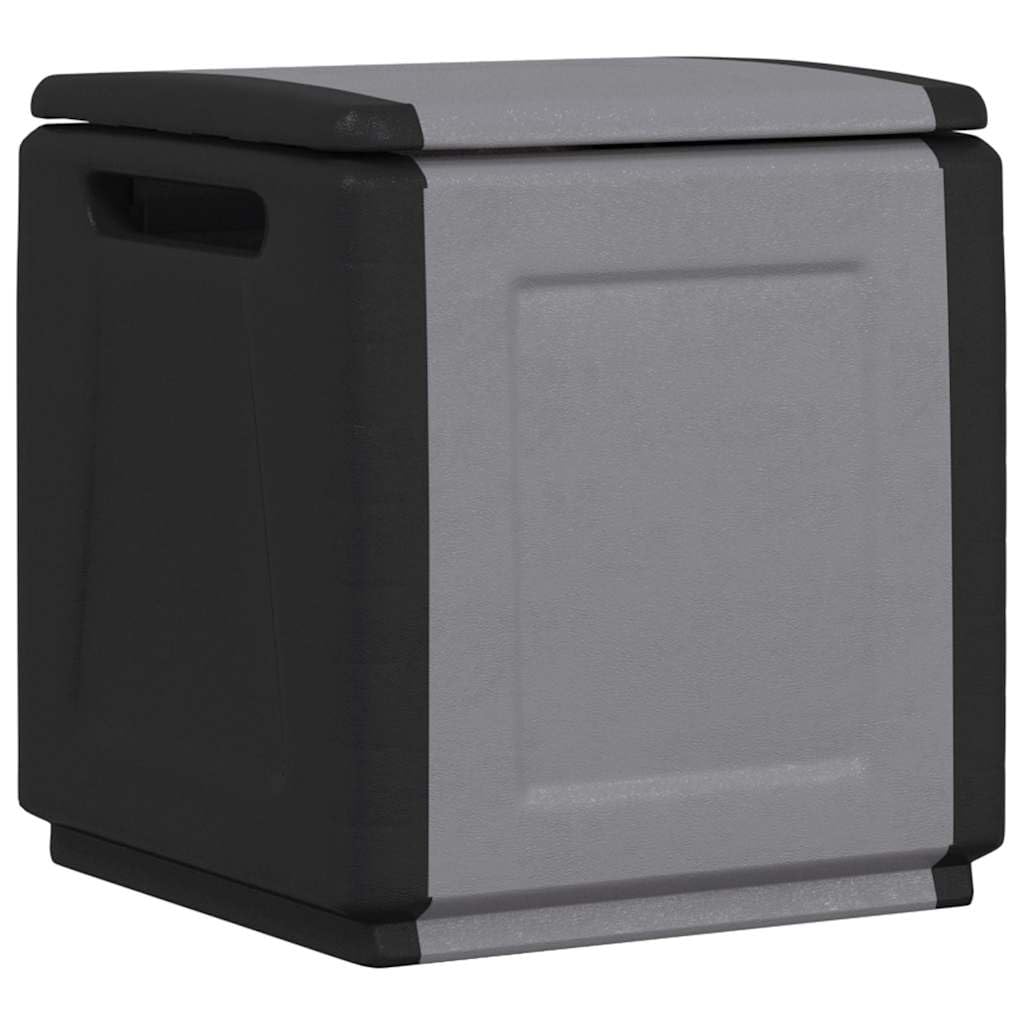 Garten-Aufbewahrungsbox 130 L wetterfest mit Deckel 54x53x57 cm aus 100% PP Dunkelgrau Schwarz für Kissen Auflagen Stauraum Balkon Terrasse Outdoor Schutz