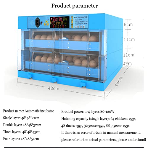 WONOOS Inkubator Brutmaschine Inkubator, Digital Automatic Hatcher Brutkasten Für Hühner, Enten, Gänse Und Tauben,Four… – Bild 8