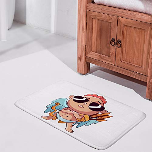 Tapis de bain CHEHONG cupidon en polaire corail colorée 50x80cm