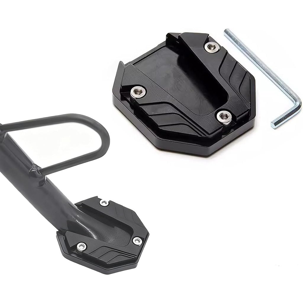 SMFDC Motorcycle Kickstand Pad for Grom MSX 125 MSX125, Motorbike Side Bracket Extension Plate Enlarged Foot Pad Modified Parking Support Stand,D-Black
