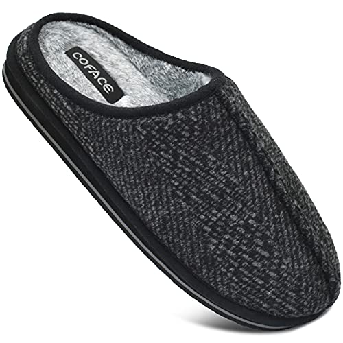 COFACE Pantoffels voor heren, winter, knuffelzacht traagschuim, pantoffels voor mannen, warm, pluizig pluche, gesloten… - Image 3