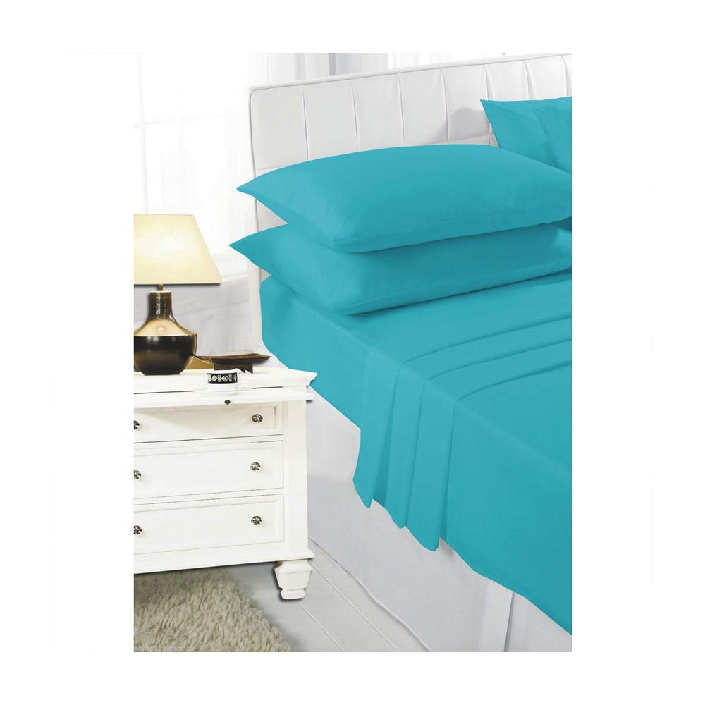 Flat Sheets Polycotton Bed Sheets Single Size Bed Poly Cotton Bedding, Teal