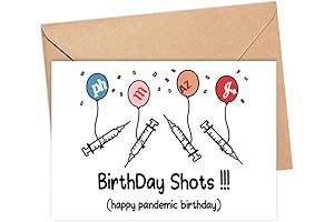 Cute Birthday Shots Card to Protect the Covid Vaccination Card