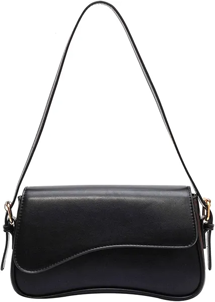 Shoulder Bag for Women Y2K Trendy Purse Vegan Leather Hobo Handbags Clutch Saddle Bag with 2 Removable Strap