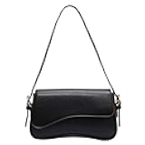 Shoulder Bag for Women Y2K Trendy Purse Vegan Leather Hobo Handbags Clutch Saddle Bag with 2 Removable Strap