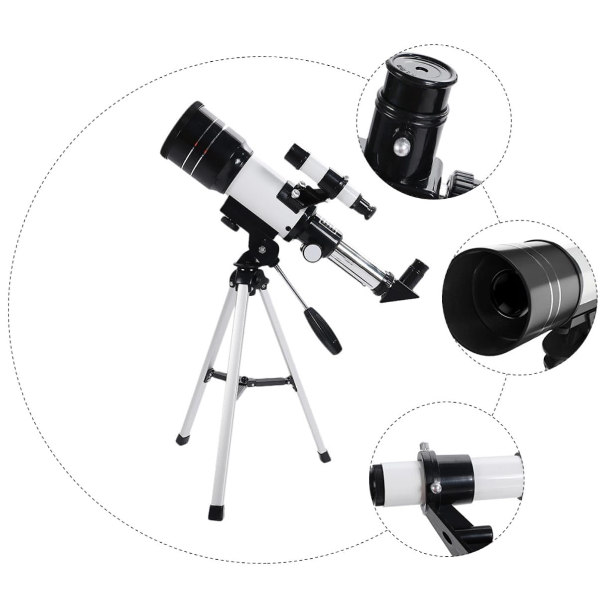 Kichvoe Astronomico Treppiede e Telescopio Rifrattore Professionale 150x Alta con Lega di Alluminio, Trasparente Trasmissione Telefono Camping e Osservazione Lunare