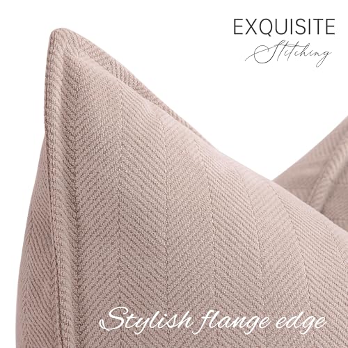 ZWJD Dusty Pink 12x20 Pillow Covers Set of 2 Chenille Throw Pillow Covers with Elegant Design Soft and Luxurious Decorative Throw Pillows for Couch, Bed, and Home Decor