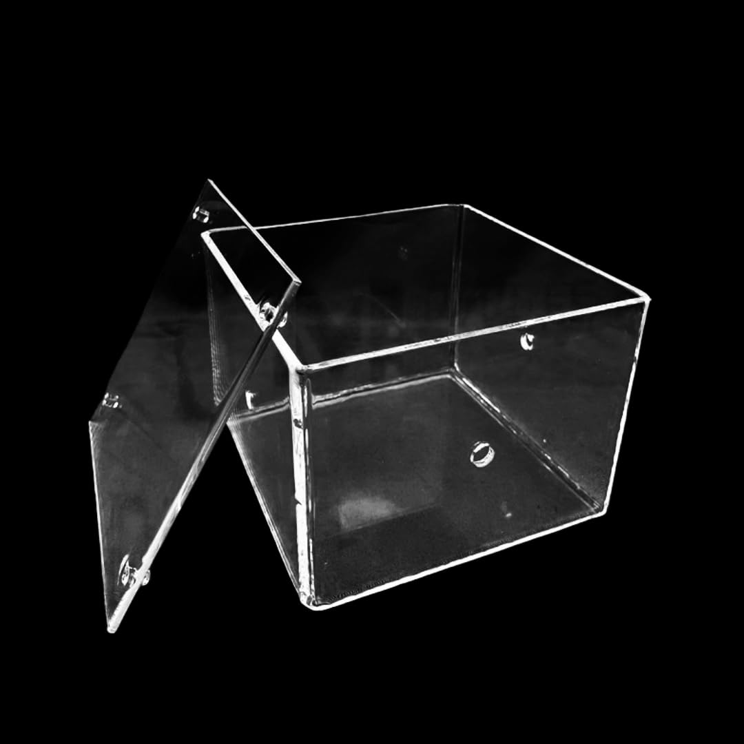 Tanque cuadrado de cuarzo de 1 pieza: crisol de vidrio de cuarzo rectangular con opción de tapa for uso en laboratorio, alta transparencia, duradero y resistente al calor(With Lid 100x100x30mm)