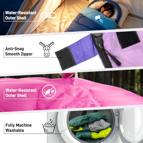 Sleeping Bag for Adult Camping Backpacking Warm & Cold Weather (Green) - image 4