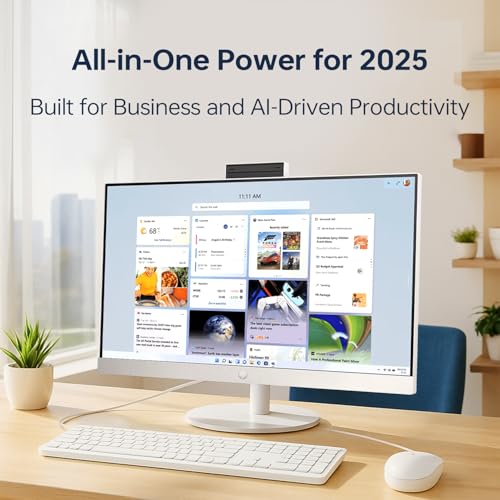 Image of HP 2026 Pro 27 Business All-in-One Desktop, 27 inch FHD Touchscreen, Intel Core Ultra 7 155U, 32GB DDR5 RAM, 1TB SSD, Wi-Fi 6, Webcam, Wired KB & M, Next Gen AI, Bundle with ADATA 64GB Flash Drive
