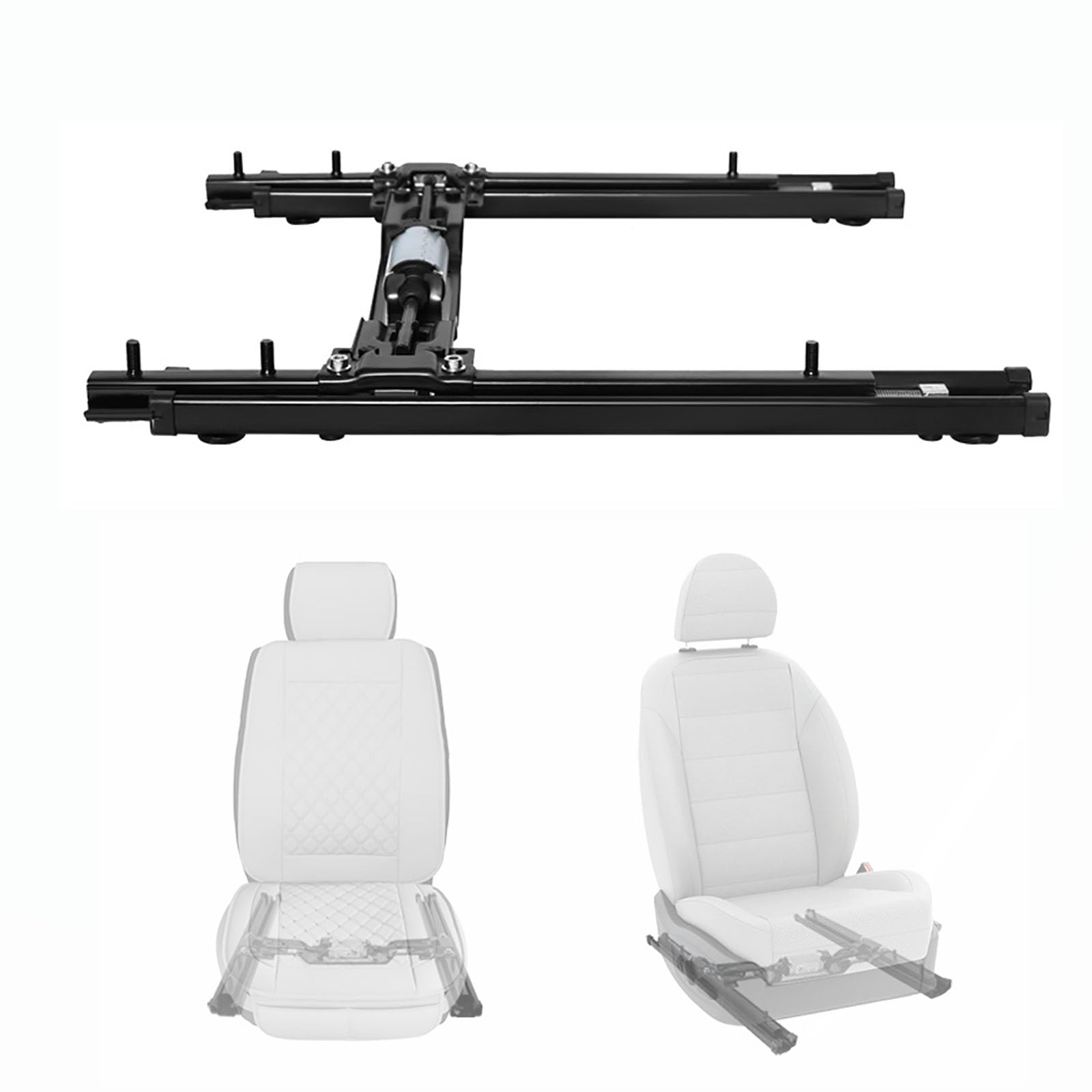 QINPI Electric Seat Slide Rail For Business Vans, Mpvs & Rv Seats, 12v Powered Adjustable Seat Runner Track, Heavy Duty Steel Seat Conversion Kit, Black