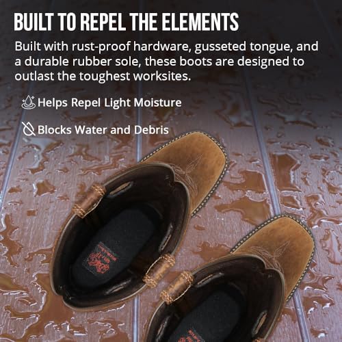 Image of Wolf Work Boots for Men Genuine Leather, Oil and Slip Resistance - Composite Toe