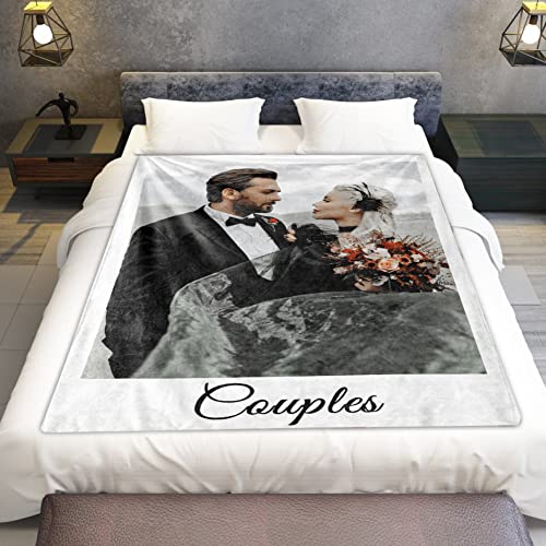COSPOT Custom Photo Blanket for Couples, Personalized Fleece Throw Blankets, Flannel Picture Blanket, Gifts for Husband/Wife/Girlfriend/Boyfriend, Birthday Valentines 30" W x 40" L - Image 3