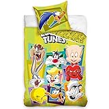  Looney Tunes Einzelbettbezug aus Baumwolle und Kissenbezug