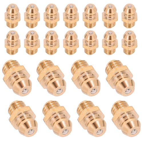 MAGICLULU 25pcs Grease Nozzle Set Straight and Angled Grease Fittings for Excavators and Machinery Construction Easy Lubrication for Automotive and Industrial Use