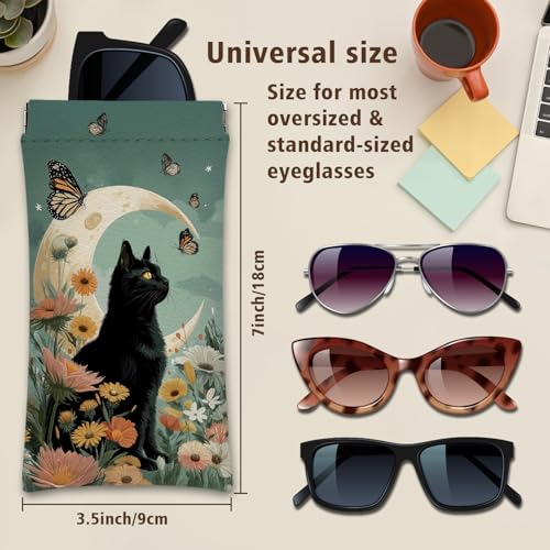 Image of Eyeglasses Sunglasses Case PU Soft Squeeze Top Glasses Pouch for Women Men,Animal Pattern Portable Anti Scratch