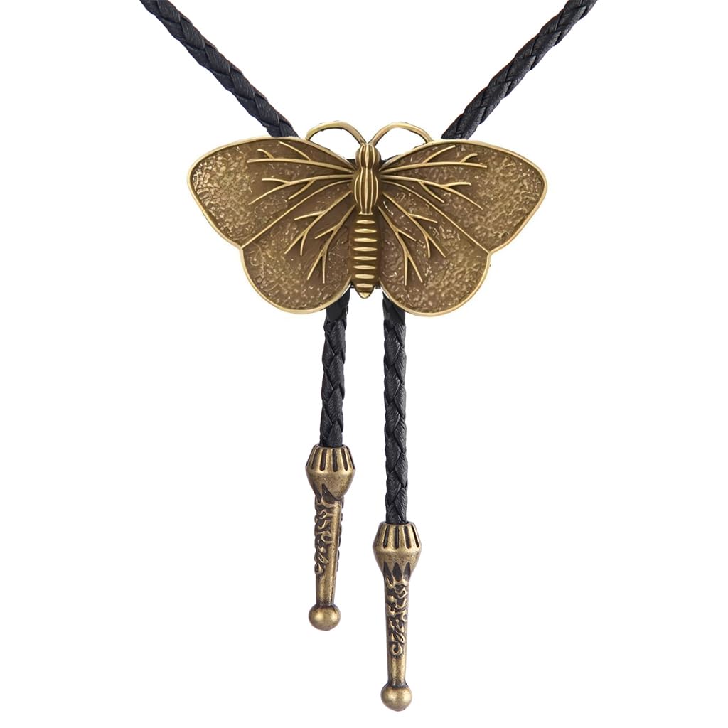 Joxevyia Bolo Tie for Men Vintage Cow Skull Leather Rope Western Cowboy Necktie Vintage Bola Tie Gift for Him