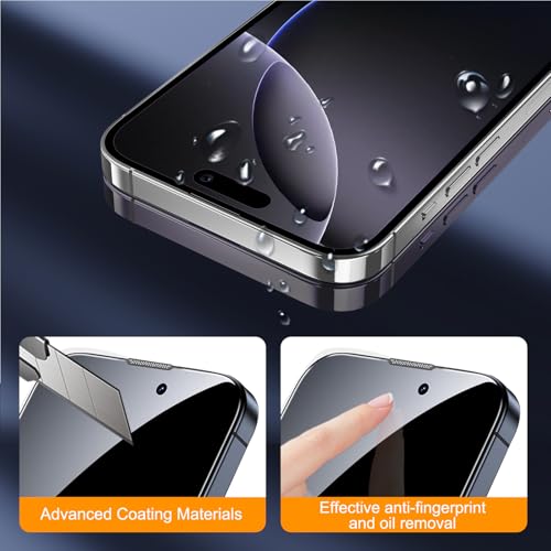 SIBEITU 3 Pack Screen Protector for iPhone 16 Pro with 3 Pack Camera Lens Protector, 6.3 Inch HD Clear 9H Hardness Tempered Glass Film, Scratch Resistent, Easy Installation, Bubbles Free