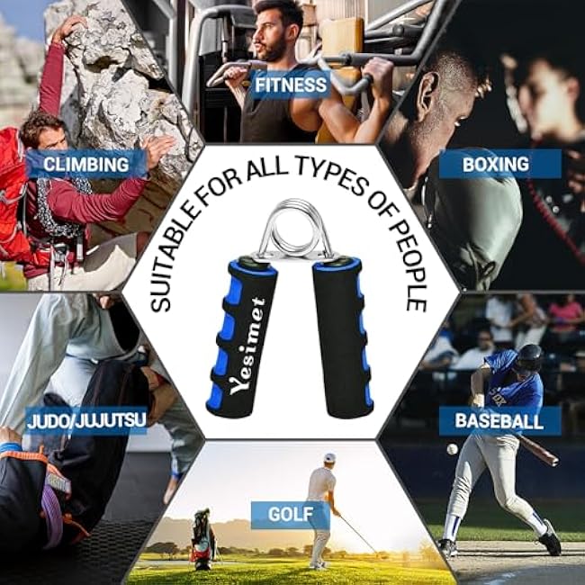 Hand Grip Strengthener Set, Forearm Exerciser, Finger Exercise Gripper, Grip Strength Trainer, hand Trainer-Soft Foam Hand Exerciser for Quickly Increasing Forearm and Hand Grips,2 Pack