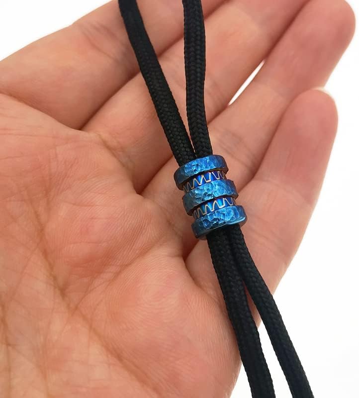 Hand Carving Titanium Paracord Bead,EDC Tools Knife Flashlight Lanyard Cord Beads Metal Charms Accessories,1pc - Image 4