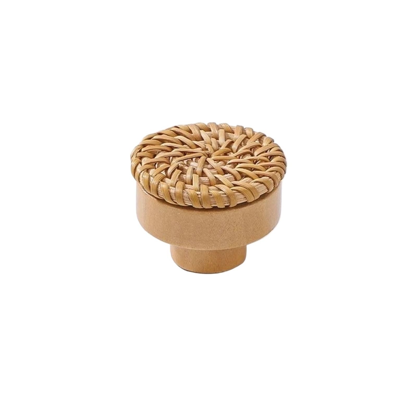 Lsnnmu One Color 24Pcs Rattan Drawer Knobs Wooden Dresser Handmade Cabinets Handles Furniture Wardrobe Door Pulls For Home