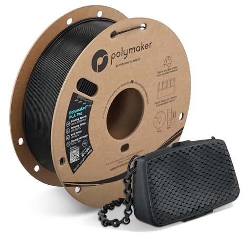 Image of Polymaker PLA Pro 3D Printing Filament Metallic Black 1.75mm 1KG, High-Impact Tough PLA, Fast Printing up to 300mm /s, High Speed New Formula, Easy to Print on Most FDM Printers, No Enclosure Required