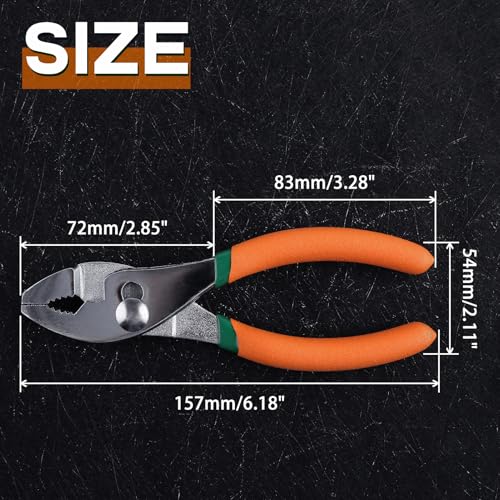 Alicates de junta deslizante de 6 pulgadas con mandíbula dentada ajustable 6