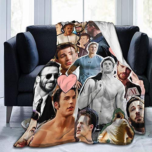 Chris Evans Gifts For Women Throw Blankets Baby Warm ,For Sofa, Bed,Living Room, Durable Home Decor Flannel Blanket For Adult And Kids (80"X60") #TOP2