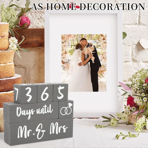 Wedding Countdown Sign, Wooden Blocks Wedding Day Countdown Calendar - Image 4