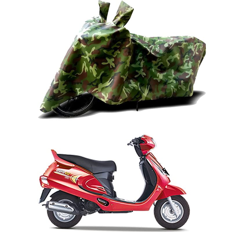 Image of 100% Water Resistant Full Bike Scooty Two Wheeler Body Cover Compatible for Mahindra Duro /UV-Rays /Heat Protection /Birds Dropping /Scratchproof /Dust Proof /Waterproof /All Varients[Green MJ]