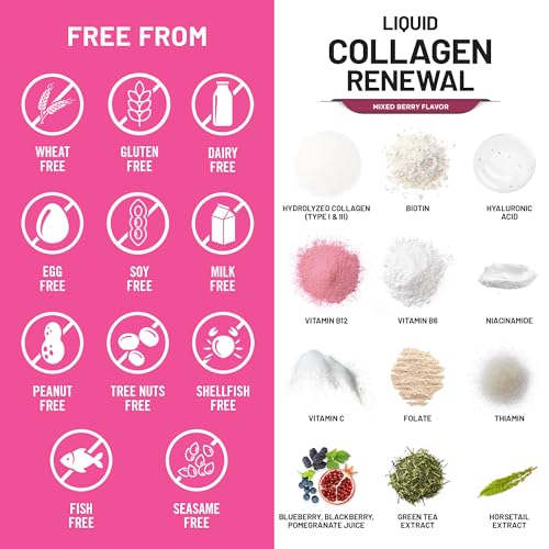 NatureWise Hydrolyzed Liquid Collagen for Women & Men 4000mg - High Absorption, Type 1 & 3 Peptides with Biotin + Vitamin C + Vitamin B Complex & Hyaluronic Acid -Mixed Berry - 10 Tubes[10 Day Supply] - image 5