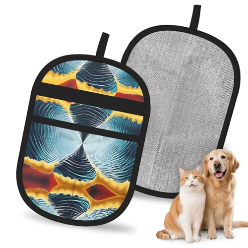 WMASTNjgdA Gant d'épilation psychédélique réutilisable pour poils de chien et chat | Gant électrostatique élégant pour poils de chien et chat | Outil de...