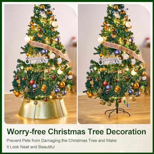 Elyken Metal Christmas Tree Collar, 30'' Rustic Tree Collar Adjustable, Gold Metal Tree Skirt Collar For Artificial Trees thumb #4