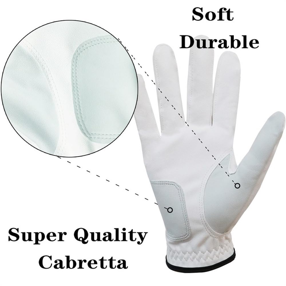 Golfhandschuhe 5 stücke Premium Leder Golfhandschuhe Männer Links Right Hand Regen Griff Verschleißfest drohbar flexibel bequem Golfhandschuhe Damen