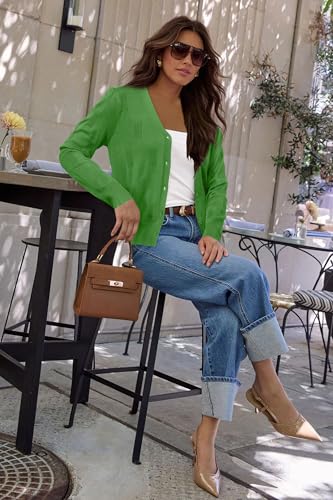 Image of Arach&Cloz Women's Soft Cropped Cardigan Casual Lightweight Shrug Sweater Tops