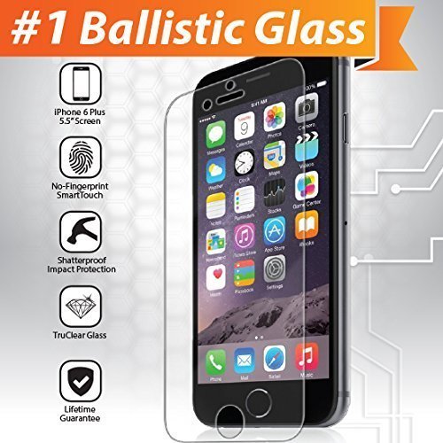 iGotTech iPhone 6 Plus and 6s Plus Tempered Glass Screen Protector (5.5 Inch ONLY), Edge to Edge Ballistic Glass, Cell Phone Touchscreen Accuracy