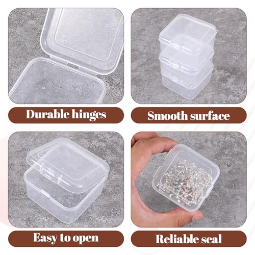 Image of Bead Organizers and Storage, 7 Pcs Clear Small Plastic Box Portable Bead Storage Containers with Lid Rectangular Jewelry Organizer Box for DIY Crafts, Necklace, Bracelet, Earring, Nails, Small Parts