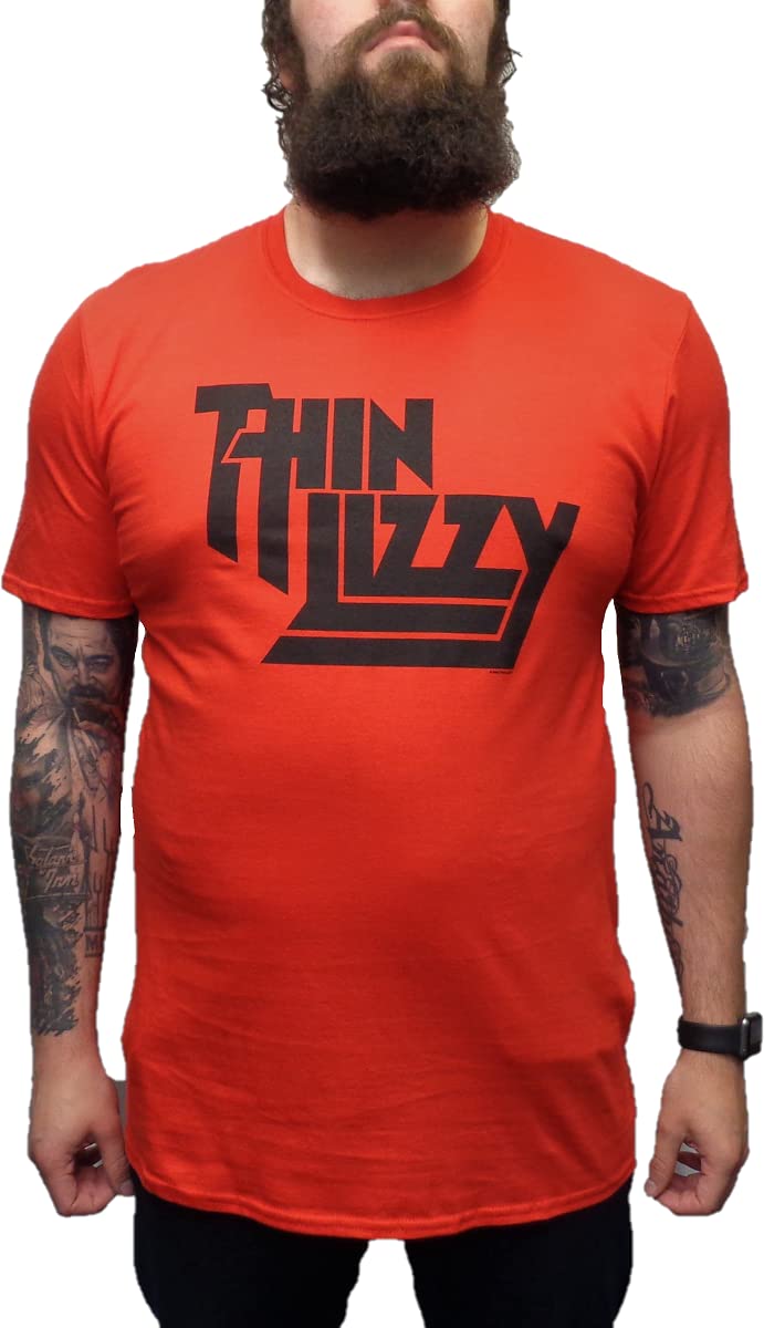 Mazeys Men's Red Logo Thin Lizzy Officially Licensed T Shirts Xlarge
