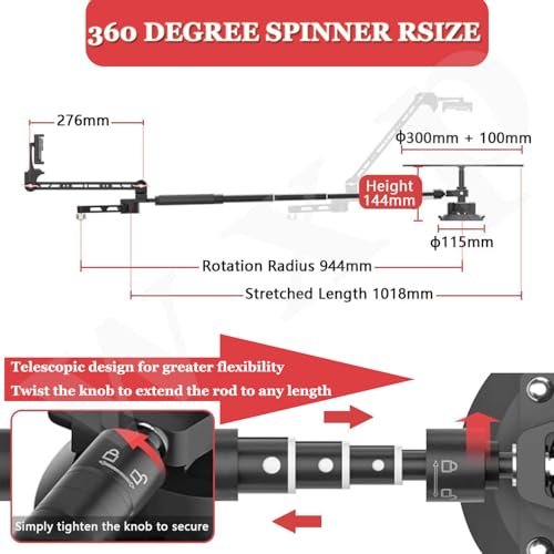 Image of Camera Spinner | Spin Table Platform Surround Photography | 360 Degree Spinner Rotating Camera Slider Video Equipment | Adjustable Shooting Angle | for Photography, Product Shooting