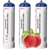 GreatWhip Whipped Cream Charger 615g Peach Flavor Whip Cream Charger 0.99 Liter Nitrous Tank (3 Cyli