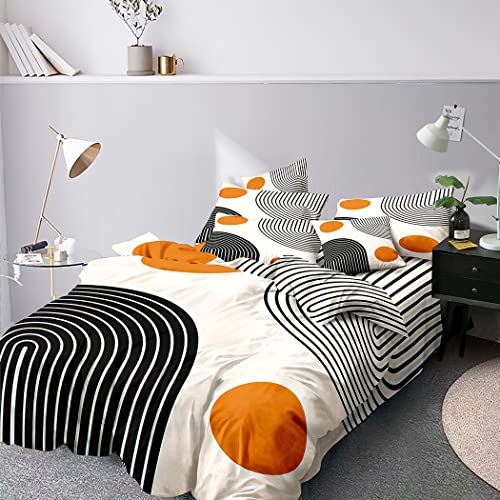 Merloady? Mid Century Modern Duvet Cover Set Twin Include 1 Duvet Cover 2 Pillowcases Abstract Geometric Balance Shapes Rainbow Sun Circles Boho Comforter Cover Microfiber Soft Bedding Sets thumb #1
