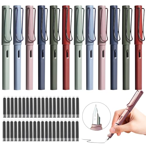 Recopilación de Plumas escribir disponible en línea. 42 SEERJIK 12 Piezas Pluma Estilográfica,Kit de Plumas Fuente Recargable con 40 Cartuchos de Tinta,Punta de Iridio de 0.38mm,Fountain Pen para Uso Diario,Escribir,Firmar,Obras...