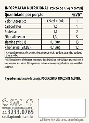 Kit 3 Levedo de Cerveja 500mg Apisnutri 400 Comprimidos