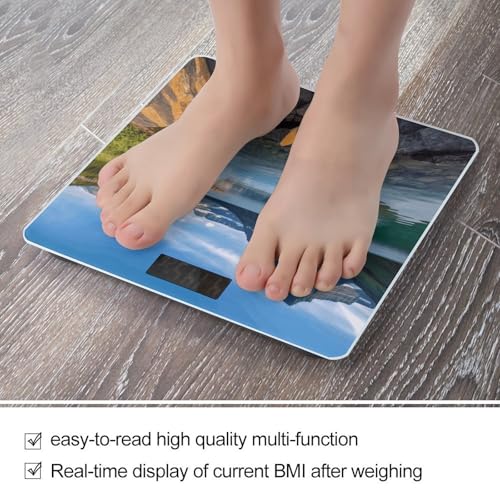 Báscula digital para baño con vidrio templado y pantalla LCD miniatura 5
