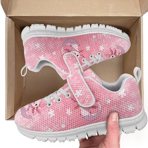 Little Kid Boys Girls Tennis Shoes Kids Slip on Running Sneakers Wide Casual Barefoot Shoes Cute Axolot Pattern White Sole2