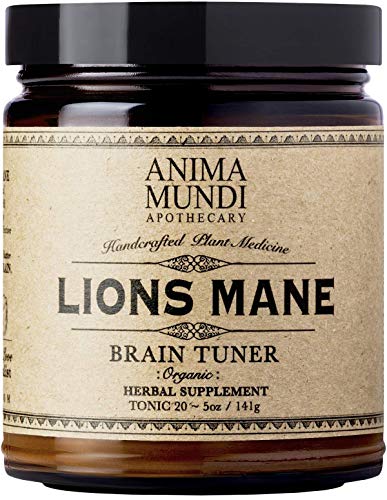 Anima Mundi Lions Mane Brain Tuner Mushroom Powder - Organic Lions Mane Powder for Cognitive Support - Lions Mane Extract Powder - Organic Mushroom Powder Supplement - Organic Mushrooms (5oz / 141g)
