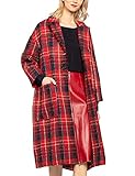 APART Fashion Damen Glencheck Coat Mantel, Mehrfarbig (Red-Midnightblue-Cream Red-Midnightblue-Cream), (Herstellergröße: 38)