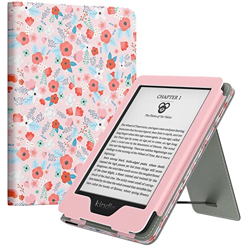 Image of MoKo Case for All-New 6 inch Kindle(11th Generation, 2024 /2022 Release) /(10th /8th Gen, 2019 /2016), Ultra Lightweight PU Shell Cover with Auto Wake /Sleep for Kindle 2024, Spring Pink