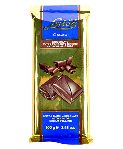 BARRA DE CHOCOLATE NEGRO LAICA CON CREMA DE CACAO 100 GR