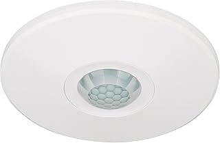 Wengart PIR Ceiling Sensor Switch BAG-002, AC120V Single Pole,360° Sensor Coverage Neutral Wire Required,Work for CFL/LED/Incandescent Bulb,White